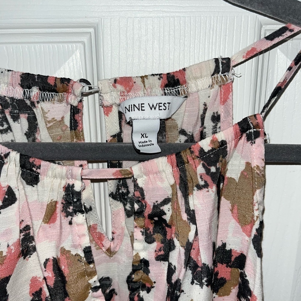 Nine West Pink and Black Abstract Sleeveless Tank Top XL - Picture 2 of 3